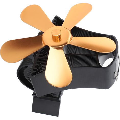 Ventilateur magnétique mural pour cheminée, fonctionnement silencieux, 5 pales, alimenté par la chaleur, pour poêle à bois et bûches, couleur or