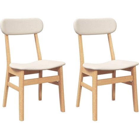 Lot de 2 Chaises à manger,Chaise de cuisine coussins bois massif caoutchouc CFW76684 (1/5)