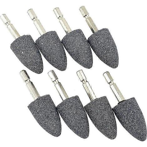 Kit de meules coniques - Têtes de meulage abrasives à tige hexagonale de 14 pouces compatibles avec les forets rotatifs de 25 mm (FDQ) (1/5)