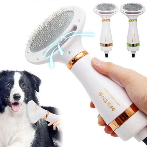 Sèche-cheveux et brosse 2 en 1 pour chiens, peigne portable pour chats et chiots, prise UE, outil de toilettage silencieux. (1/5)