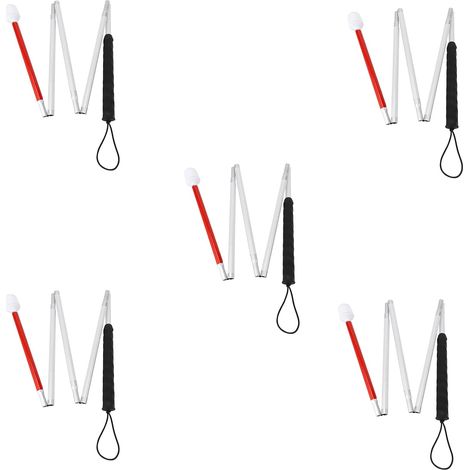 5X Bâton Pliable en Aluminium Bâton Pliant En 4 Secondes avec Pointe Coulissante pour Bâton de Marche Aveugle (1/5)