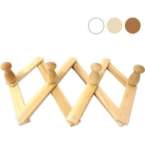 Perchero de madera extensible de 10 plazas blanco extra