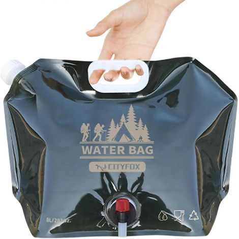 Bidon d'eau pliable de 8 L avec réservoir d'eau épais et robinet rotatif, idéal pour le camping, la randonnée et les voyages.-AquaForge (1/5)