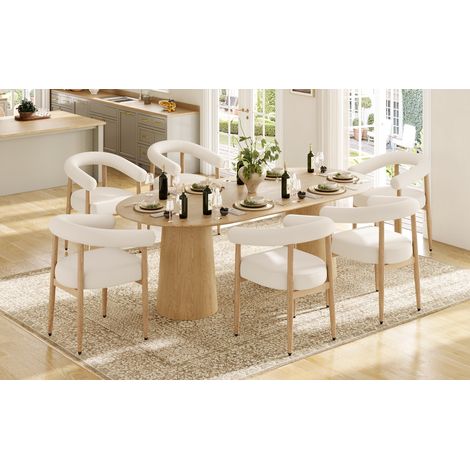 Ensemble 6 fauteuils à manger sellerie confortable, cadre métallique robuste. adapté aux familles nombreuses (1/5)