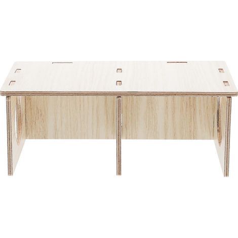 Holznest für Hamster und Meerschweinchen, Hamsterhaus mit Sichtfenster – 21 x 11 cm – Gelb (1/4)