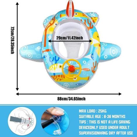 Anneau de natation - - Bague de natation flottante - PVC - 88x72 cm - Pour bébés 12-48 mois (1/4)