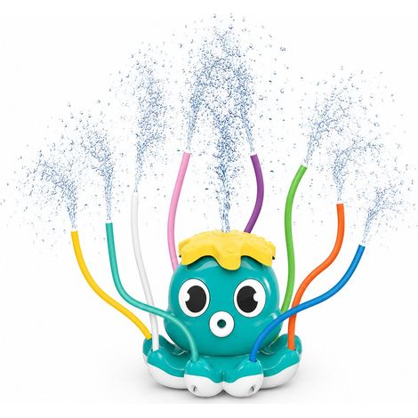 Shine Home Arroseur d’eau rotatif pour enfants avec 8 bras mobiles, jouet d’extérieur pour jardin, jeux d’eau d’été pour enfants et tout-petits, raccord rapide au tuyau d’arrosage, cadeau estival – gr