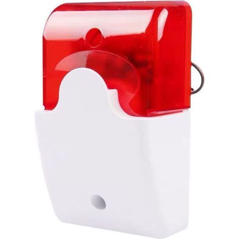 Sirène d'alarme,2PCS Sirène stroboscopique filaire DC 12V alarme sonore lumière rouge sirène sonore système d'alarme de sécurité à domicile (1/5)
