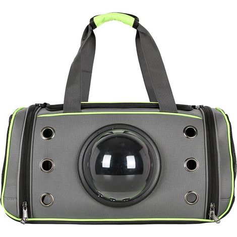 Sac de transport pour chat avec parois souples, fenêtre transparente, coussin amovible et bandoulière réglable, idéal pour transporter votre chat. (1/4)