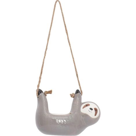 Pot de fleurs suspendu en forme de paresseux pour plantes succulentes, décoration unique pour salon ou bureau (gris)-169cm-Grey