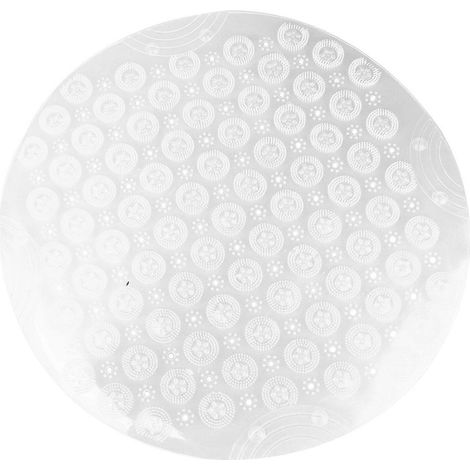 Tapis de bain antidérapant, tapis de sol rond, tapis de sol à ventouses, tapis en PVC, tapis de salon antidérapant blanc, lot de 1 (1/5)