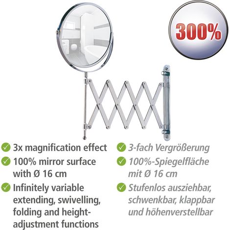 Specchio cosmetico da parete telescopico Exclusiv WENKO