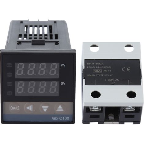 Kits de régulateur de température PID 110-240 V CA 0-400 °C + relais statique 40 A + sonde de type K M6 de 1 MΩ (1/5)