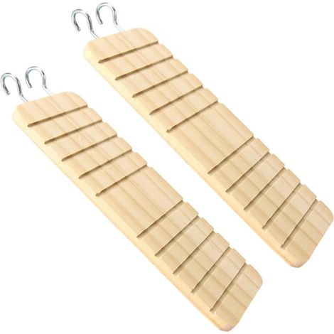 Hamster Toy Wooden Ladder 2 Pieces Smooth Surface and Decorative Design, Easy Assembly and Accessories Hamster House for Small Animals (1/5)