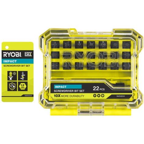 Impact-Koffer RX - RYOBI - RARXSD22 - 22 Zubehörteile - Verstärkte Bits (1/3)