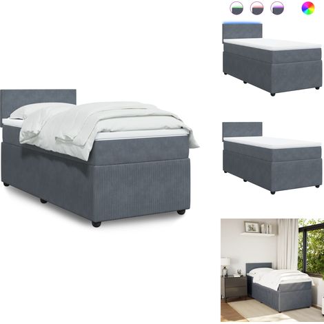 Sommier à lattes de lit avec matelas Gris foncé 100x200 cm - Sommier À Lattes De Lit - Sommiers À Lattes De Lit - Lit - Meuble De Chambre À Coucher (1/5)