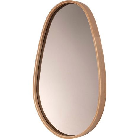 Carcina Spiegel, oval, Wandtyp, Rahmenfarbe transparent, 45x70h cm, Eiche braun