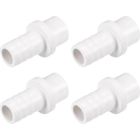 Lot de 4 raccords de tuyau en PVC, diamètre extérieur 16 mm, diamètre intérieur 25 mm, blancs