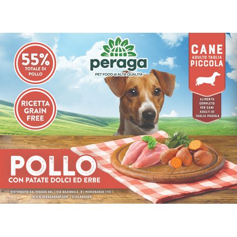 CROCCHETTE PERAGA GRAIN FREE PER CANE ADULTO TAGLIA PICCOLA 2KG POLLO CIBO PER CANI