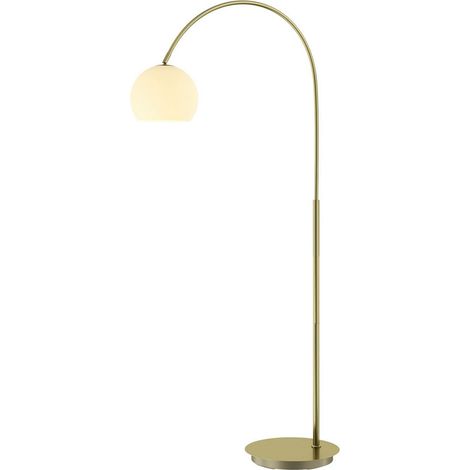 [GEBRAUCHT] Lindby Cynthia Bogenstehlampe Stehleuchte Stehlampe Lampe E27 Glas Messing M873 B-Ware