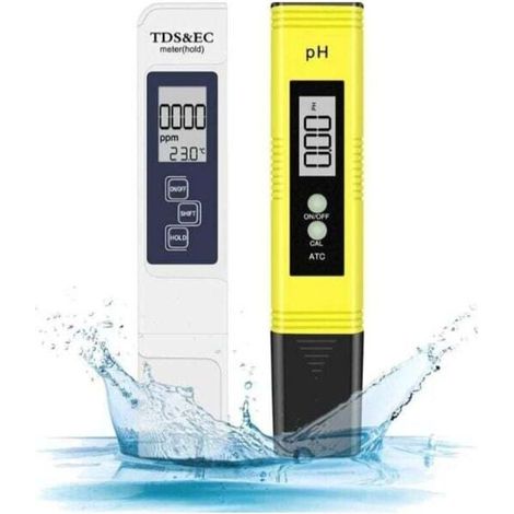 YMYNY Testeur pH Piscine, Mètre Électronique 4-en-1 PH TDS Testeur de Qualité de l'eau, Température avec Écran LCD,Test pour Potable, Aquariums, Hydroponie, Piscins (1/4)