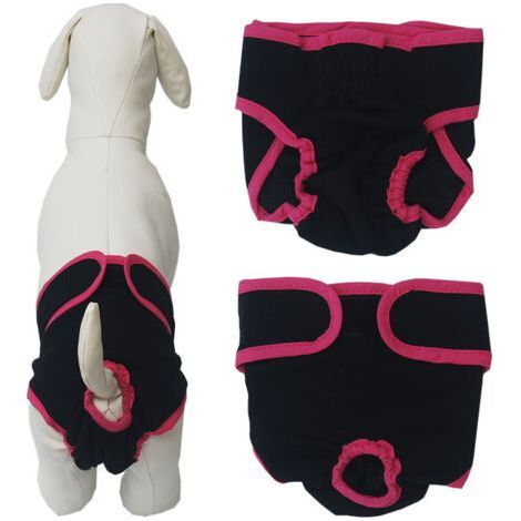 Réutilisable Pantalon Physiologique Culotte Sanitaire Chiens Femelle Couches Hygiéniques pour Petits Moyens et Grands Chiens（noir） (1/5)