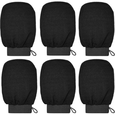 6 gants de bain -Éliminer les impuretés et les cellules mortes de la peau -noir (1/5)