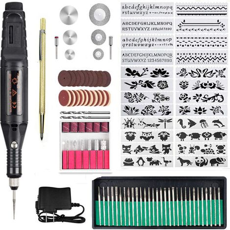 108PCS Engraving Tool, Electric Engraving Pen with Marker, DIY Engraving Device for Jewelry, Glass, Wood, Metal, Plastic (1/5)