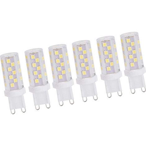 6 Ampoules G9 LED 5W Dimmables, Lumière Blanche 230V pour Lustre, Plafonnier - Maison, Bureau, Restaurant (Lot de 6)