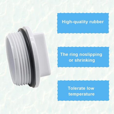 Tappo per piscina in due parti da 1,5 pollici, tappo per la svernamento delle piscine, valvola skimmer per piscina, kit tappo per la svernamento delle piscine, tappo antigelo per tubo di ritorno (1/4)