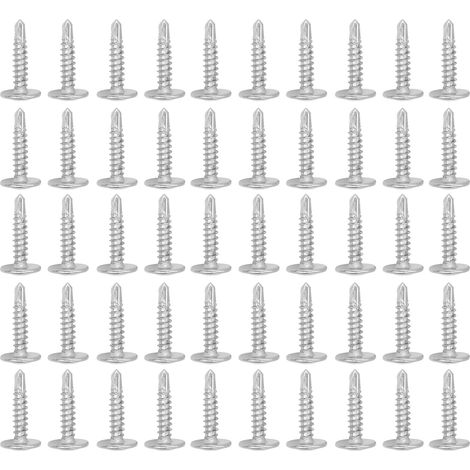 100-teiliges Set selbstschneidender Schrauben mit Kreuzschlitz- und Rundkopfscheiben aus Edelstahl, Befestigungsmaterial, 4,2 x 19 mm / 0,17 x 0,75 Zoll (1/5)