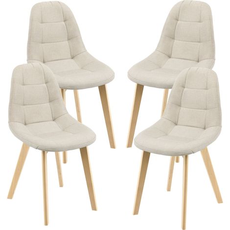 Set di 4 sedie per sala da pranzo 86 x 53 x 47 cm beige 030006768
