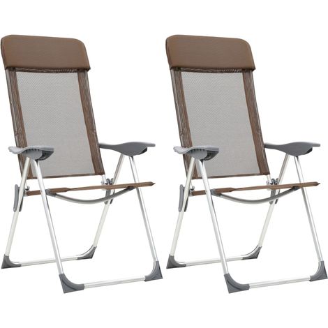 Klappbare Campingstühle 2 Stk. Aluminium Braun vidaXL (1/5)