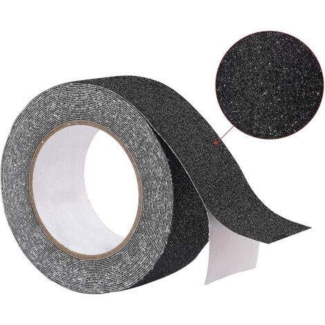 Bande Antiderapante Escalier 5 m x 2,5 cm, Ruban Adhésif Antidérapant Noir, Bande Adhesive Antiderapante pour Extérieur et Intérieur, Scotch Antiderapant Ruban Antidérapant Imperméable