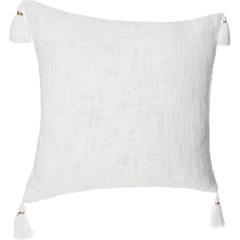 Funda de cojín Slub - algodón - blanco - 40x40 cm - Atmosphera créateur d'intérieur