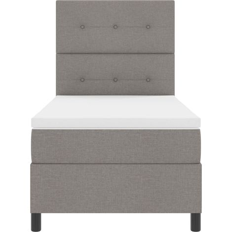 Boxspringbett mit Matratze mit LED Taupe 90 x 190 cm Stoff