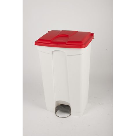 JVD - Container 90L blanc couvercle rouge - Matériel professionnel