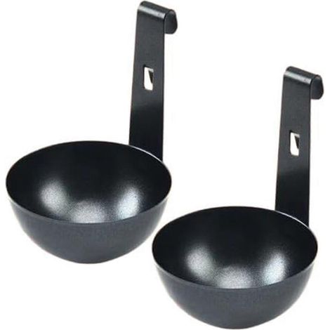 Lot de 2 cuiseurs à œufs pochés créatifs en acier inoxydable, à suspendre, pour des œufs à la coque rapides et faciles. Multicolore. (1/5)