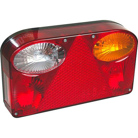 Lanterne Signalisation Remorque - 6 Fonctions - Feu Stop Clignotant Plaque Brouillard Position Triangle - 23.5 x 13.5 x 5.5 cm (1/2)