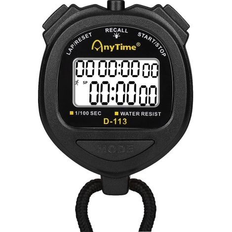 Minuteur numérique digital avec chronomètre étanche, grand écran, chronographe professionnel de poche pour natation, course et athlètes (1/5)