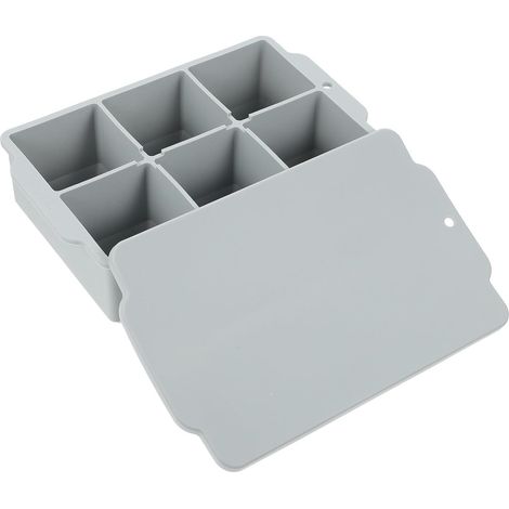 Moule à Glaçons Carré en Silicone Couvercle, Bac Non Adhésif 6 (1/5)