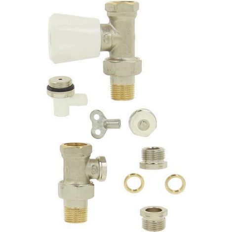 Comap – Kit manuel droit 1/2" (15x21) – Robinet thermostatisable avec double étanchéité – Raccord de réglage et purgeurs – VMP05A21 (1/2)