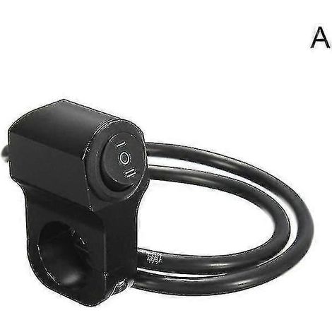 Interrupteur de phare de guidon de moto compatible, alliage d'aluminium 22 cm, interrupteur étanche à trois positions, feu antibrouillard/projecteur 12 V, noir. (1/5)