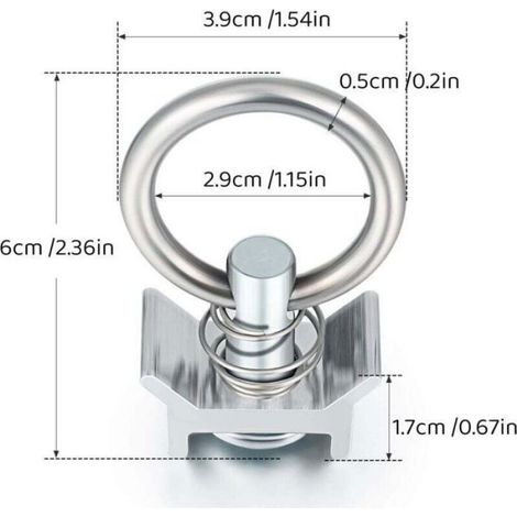 Pions D'arrimage - Acier Inoxydable Et Aluminium - Charge Max 1800 Kg - Pour Rails En L - Lot De 6 (1/4)