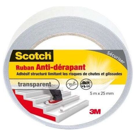 Ruban antidérapant de  SCOTCH, une face L.5 m x l.25 mm transparent