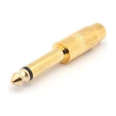 Ficha RCA hembra a macho Jack 6-35mm Mono - Dorado - 10 piezas