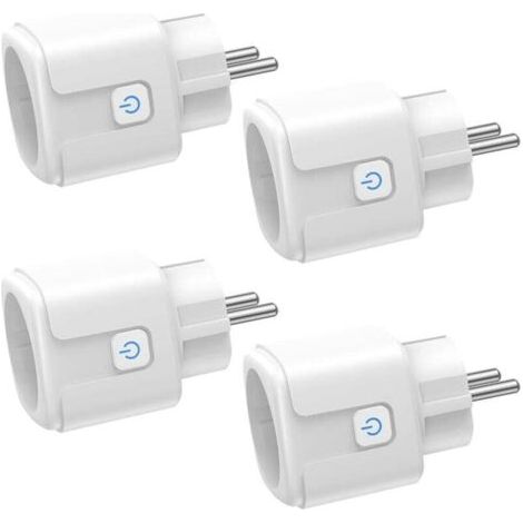 Pair Smarte WLAN-Steckdose, 4er-Pack, 16 A, 3680 W, mit Energieverbrauchsüberwachung, Fernbedienung, Sprachsteuerung, kompatibel mit Alexa und Google – für Frankreich