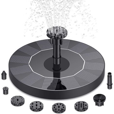 Fontaine Solaire Flottante Générique Sans Marque 6V 1W Pompe à Eau pour Étang Jardin avec 6 Buses Jet 40cm Écologique Autonome