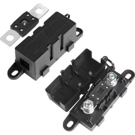 Set mit 2 Mega-Sicherungshaltern mit 2 Mega-60A-Sicherungen, M8-Schraub-Mega-Sicherungshalter für Autos, Boote, Motorräder, Wohnwagen und LKWs (1/5)