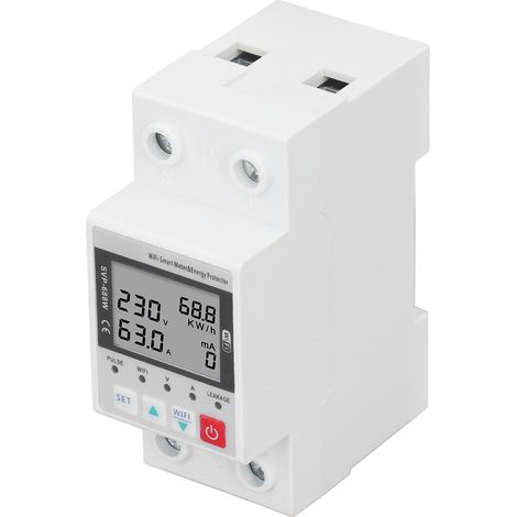 Protection contre les surtensions et les sous-tensions Wi-Fi 230 V 50 Hz/60 Hz 63 A avec télécommande, sans rétroéclairage. (1/5)